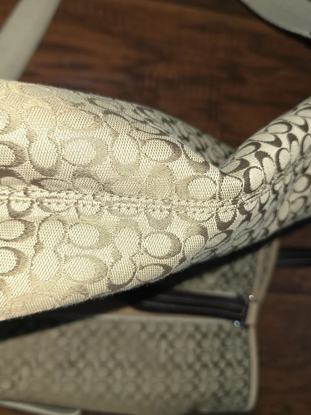 Coach Signature Jacquard Canvas Tote in Khaki
